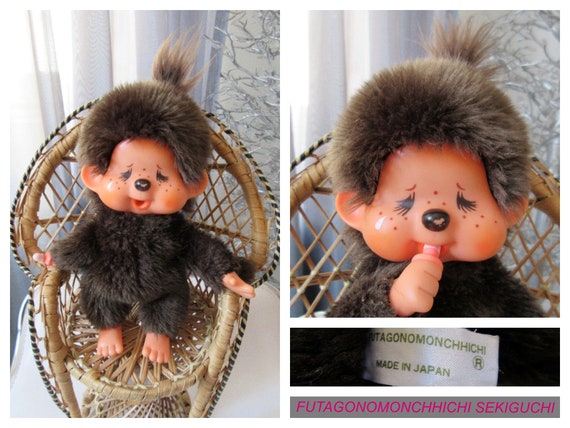 FUTAGONOMONCHHICHI SEKIGUCHI 1974 Made in Japan, Crying Face Monchhichi  モンチッチ Monchichi Monkey Girl Sucking Pacifier, 7.48'' Collectible Toy -   Israel