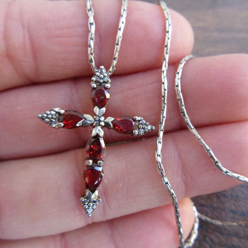Vintage 2000’s cross rose necklace