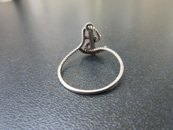 Vintage Silver Anchor / Rope Ring, Ladies Sailors… - image 5