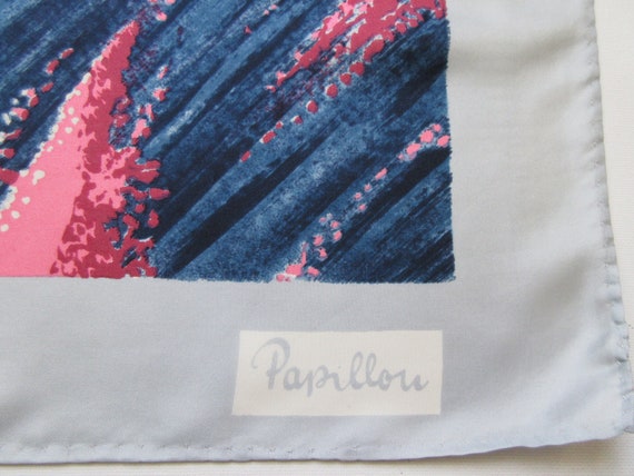 PAPILLON Pure Silk Vintage Scarf Abstract Design … - image 4