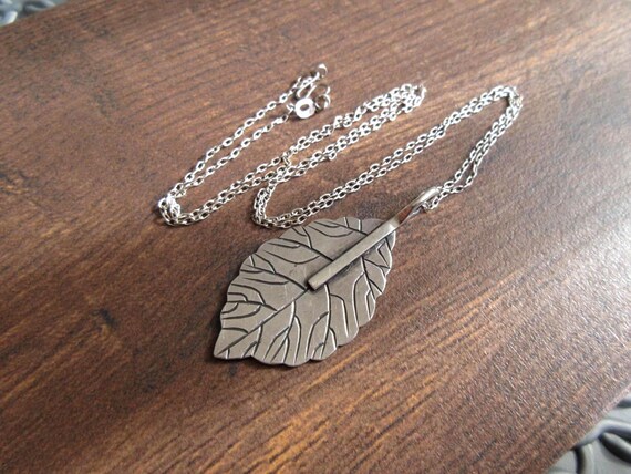 Handmade Solid Sterling Silver 950 Birch Leaf 58m… - image 8
