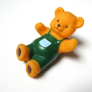 Vintage Rubber Lying Bear Toy: Rare Collectible, 15cm