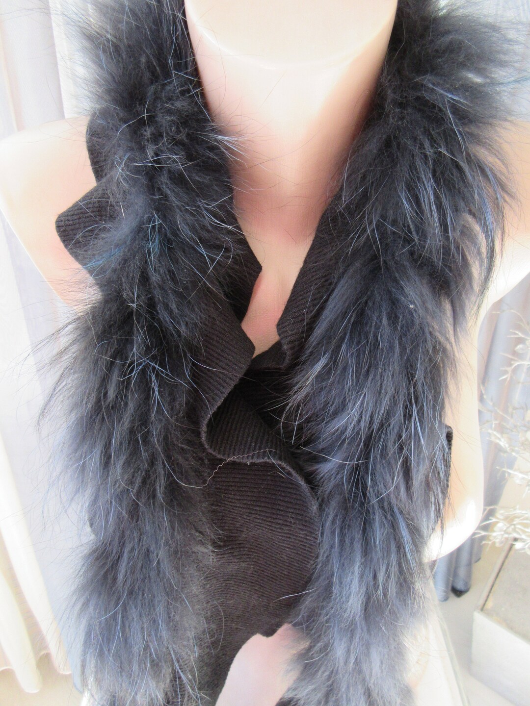 Vintage Fox Fur Ruffle Scarf Collar: Extra Long Frilly Neck Scarf - Etsy