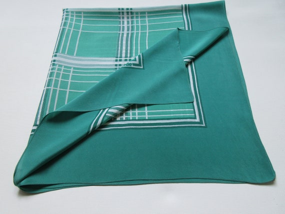 Vintage Pure Silk Scarf Signed BRUESTLE Checked E… - image 9
