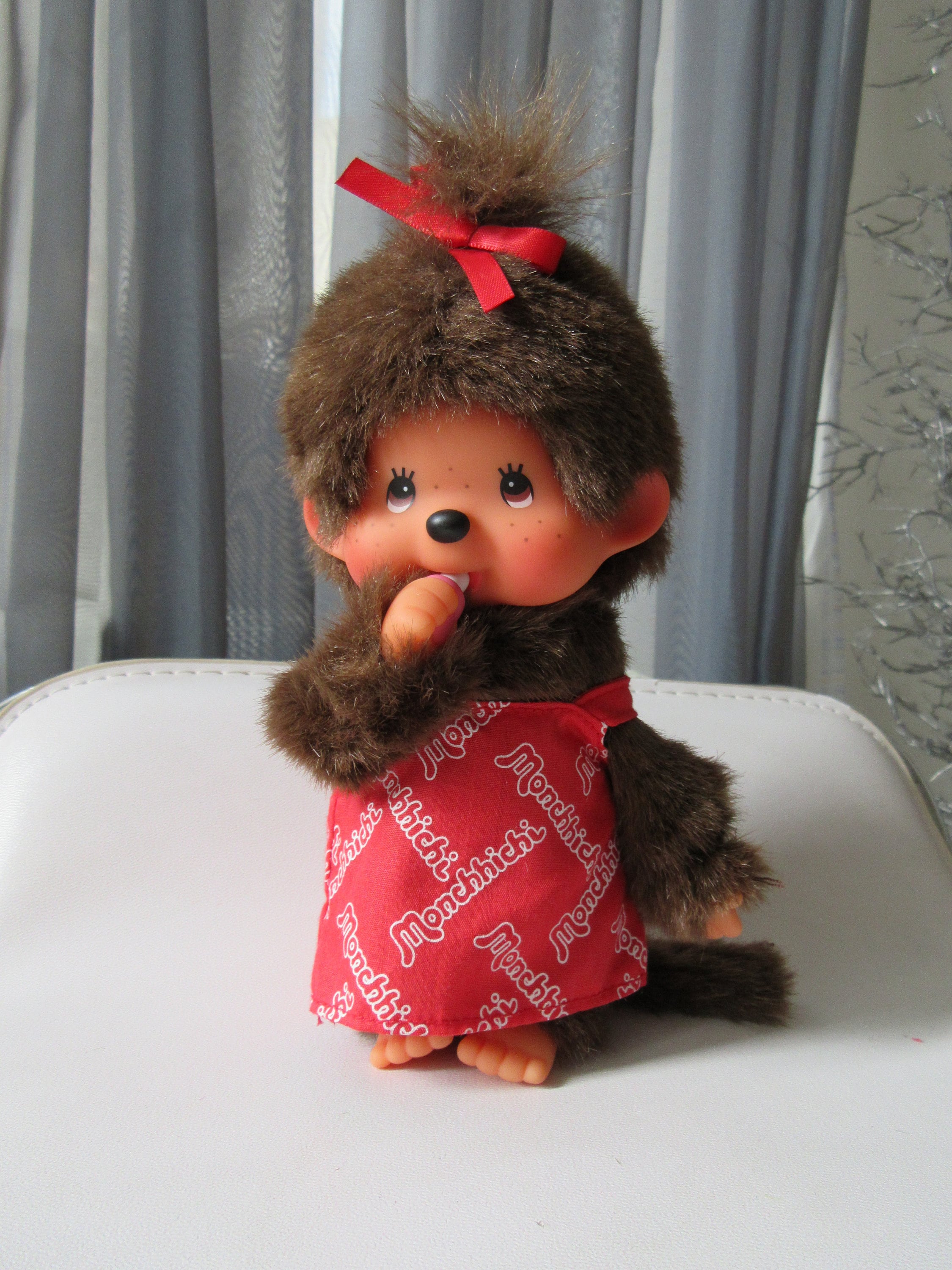 Vintage Monchhichi Sekiguchi Girl Doll Sucking Pacifier, Holland