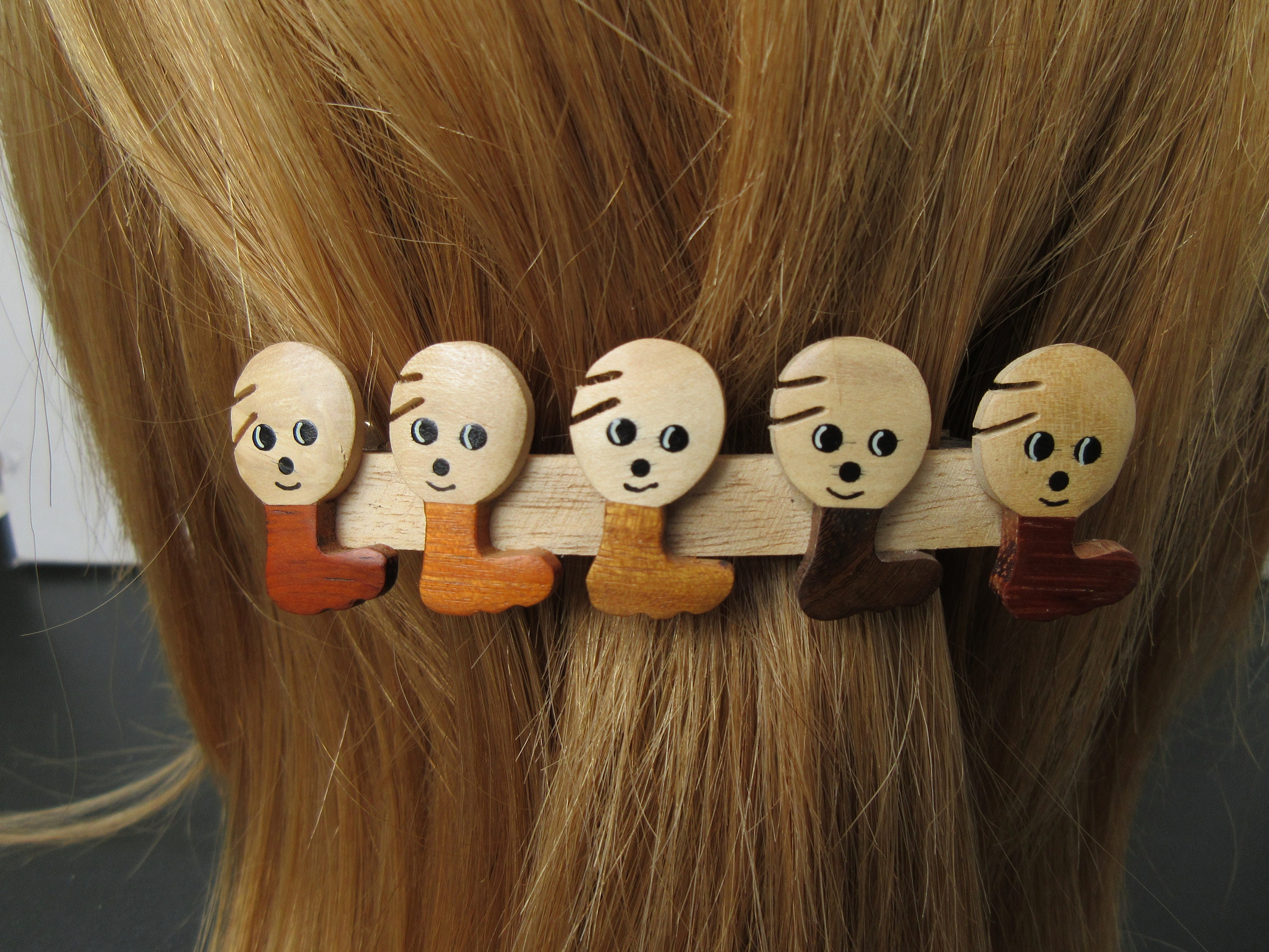Vintage Wood Inlay Hair Barrette Hair Clip by Gloria Maris  display picture 1