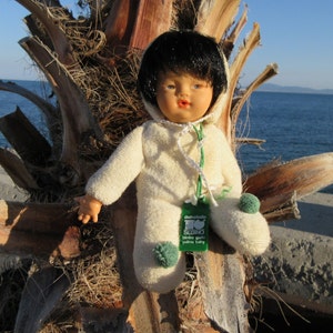 Vintage 80&#39;s SEBINO Ciccinobello Yellow Baby Doll, 17cm Tall