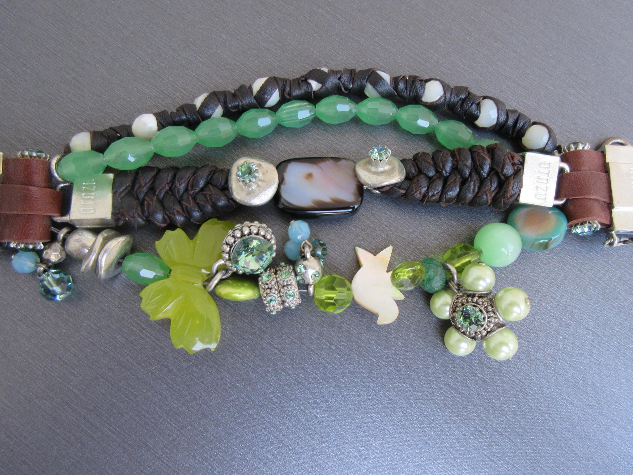 Vintage Rodrigo Otazu Charm Bracelet: Swarovski Crystals, Pearls