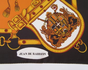 Vintage JEAN DE BAHREIN Equestrian Scarf Trevira Texture