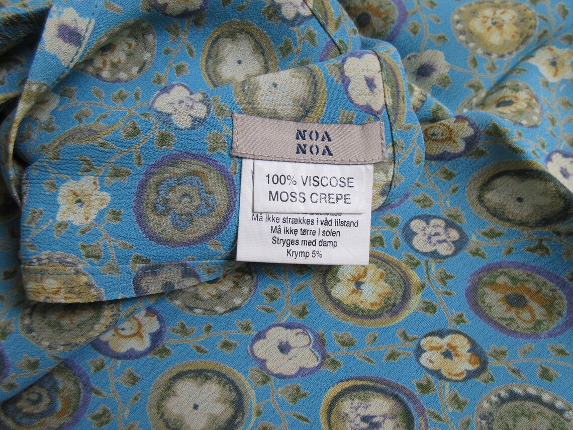 Vintage Noa Noa Extra Large Blue Floral Scarf/wrap Dense - Etsy