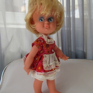 Vintage Adorable 9.05'' Doll From GDR / Rubber head and limbs w/plastic body, Hand-painted charming eyes Оriginal outfit