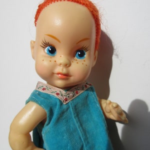 Japanese Redhead Freckles Little Doll Herman Pecker 7.87 &quot; Little Girl / Original Clothes