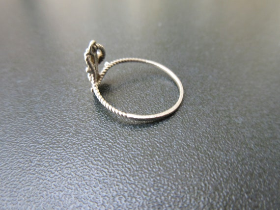 Vintage Silver Anchor / Rope Ring, Ladies Sailors… - image 4