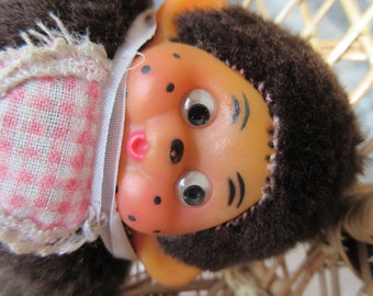 ヴィンテージ 1974年 モンチッチ 人形：泣き顔、おしゃぶり、日本製