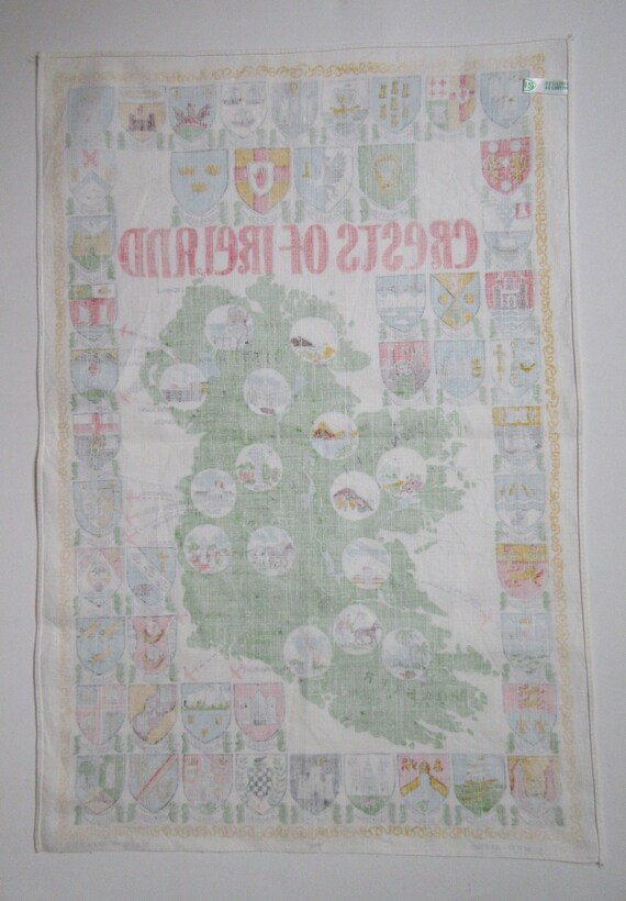 Ulster Weavers Geschirrtuch 'Karte Und Wappen Von Irland' – 100% Baumwolle, 48,3x73,7 Cm, Saugfähig & Dekorativ
