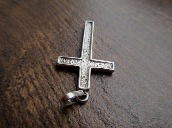 Hand-Made Textured Solid Sterling Silver Large Cr… - image 5