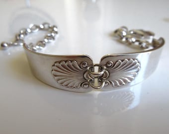 Vintage Finland 813 Silver Spoon Bracelet, Finnish Musla Design, Scandinavian Jewelry