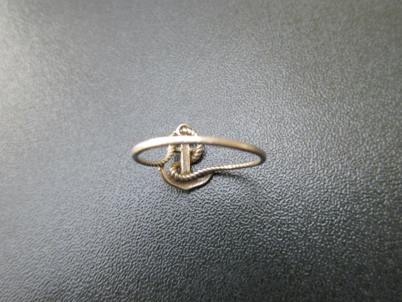 Vintage Silver Anchor / Rope Ring, Ladies Sailors… - image 7