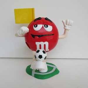 Dispensador de caramelos M&M&#39;s vintage con forma de jugador de fútbol - Mars Nederland Collectible