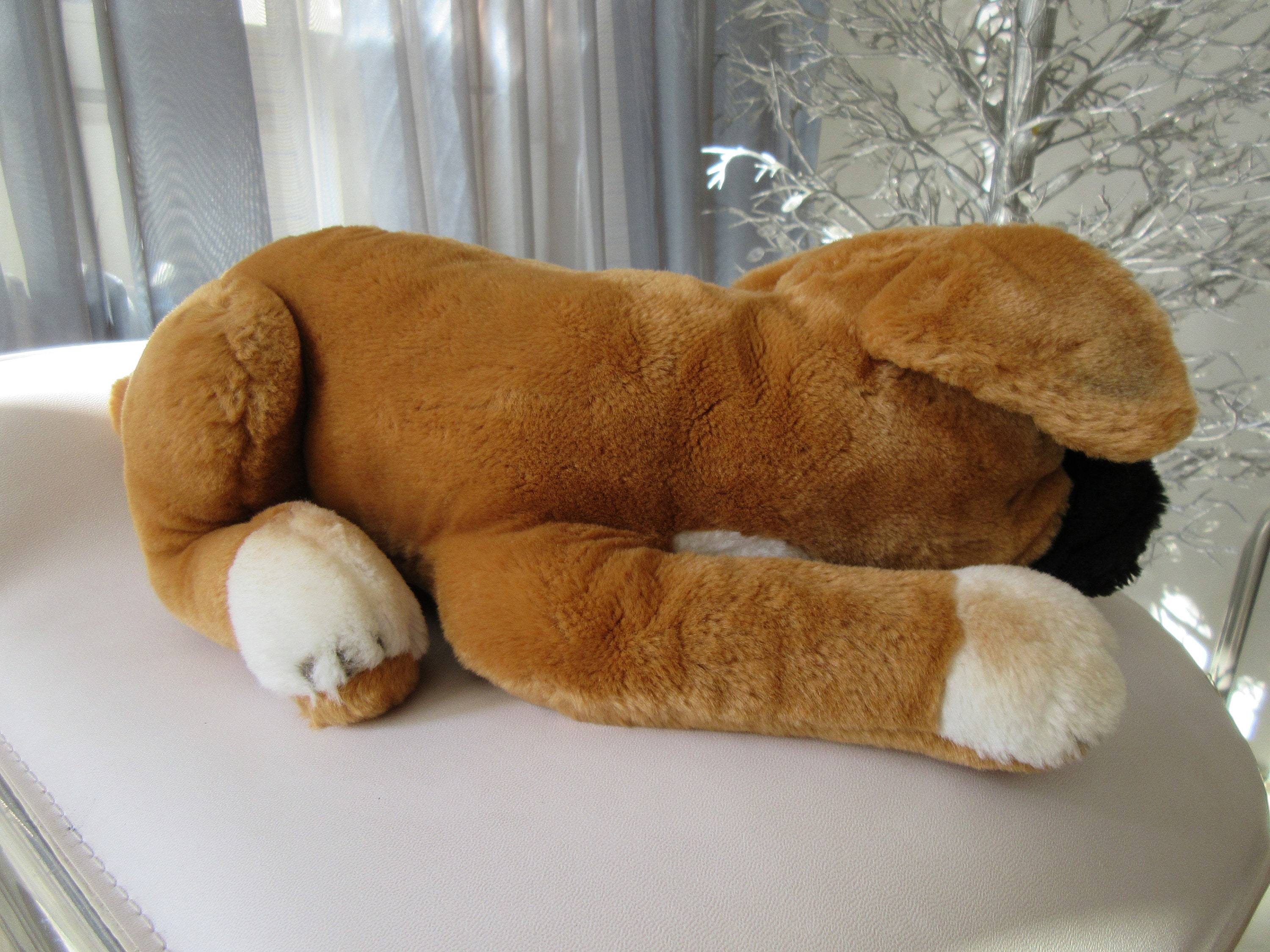 シュタイフ ボクサー犬 ヴィンテージ シュタイフ ボクサー犬 ボビー 横たわる 38 cm