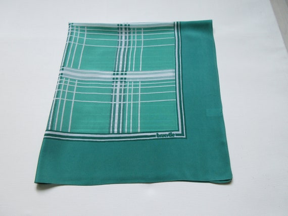 Vintage Pure Silk Scarf Signed BRUESTLE Checked E… - image 8