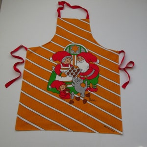 Grembiule natalizio vintage Elling Design Denmark, grembiule da cucina in cotone scandinavo stampato a mano