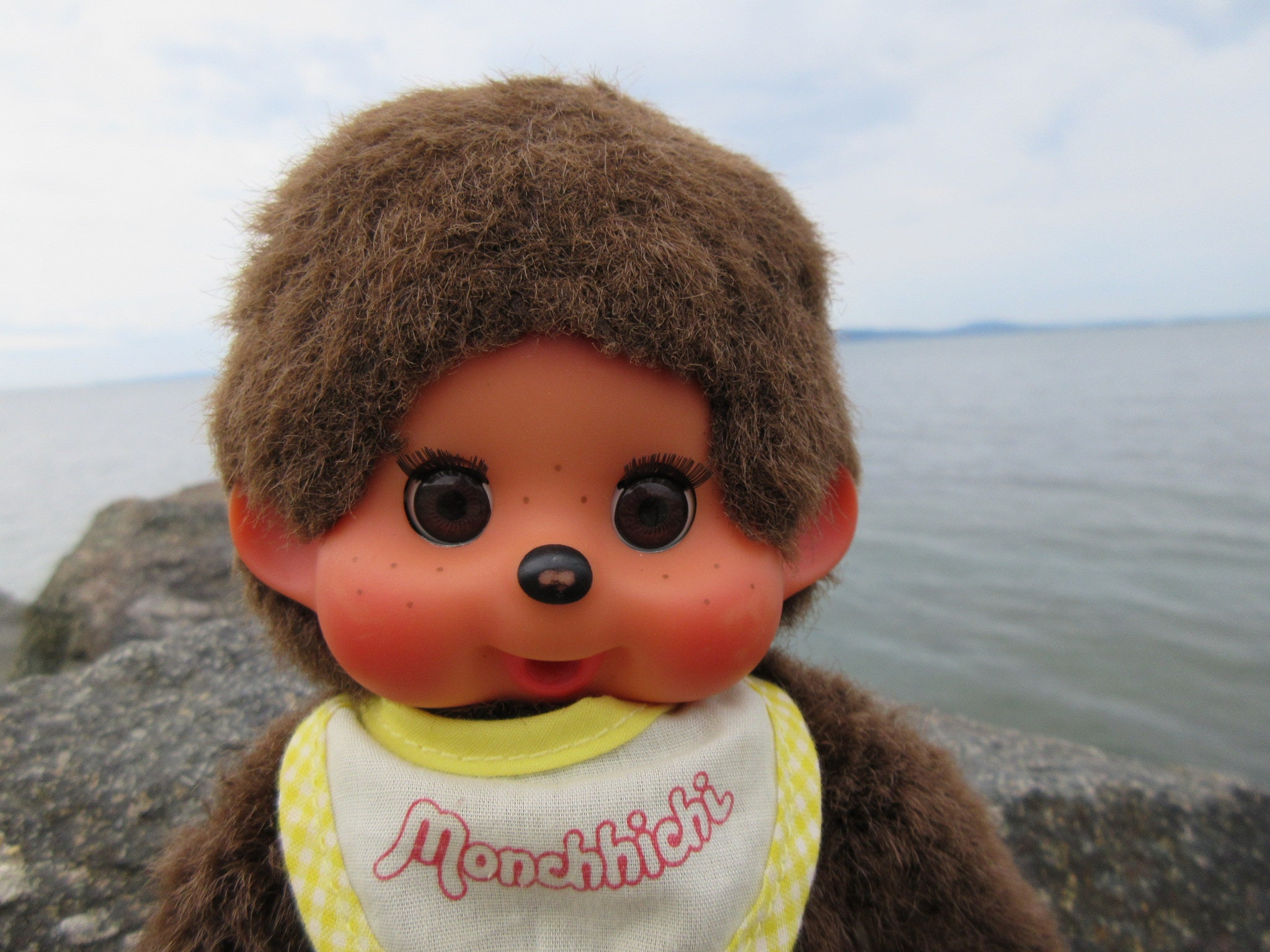 ヴィンテージ モンチッチ 瞬き目 おしゃぶり猿人形 高さ18.5cm