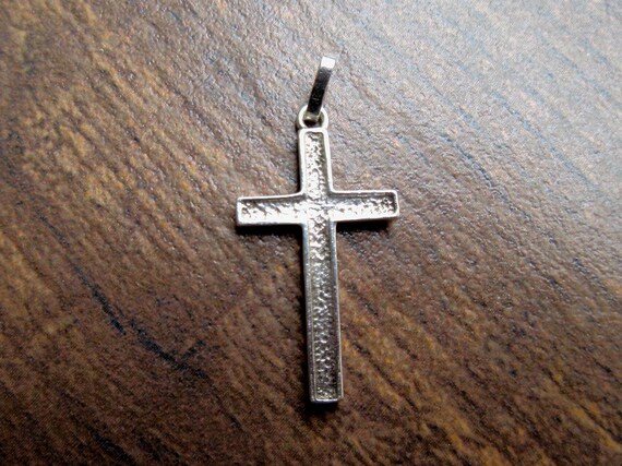 Hand-Made Textured Solid Sterling Silver Large Cr… - image 7