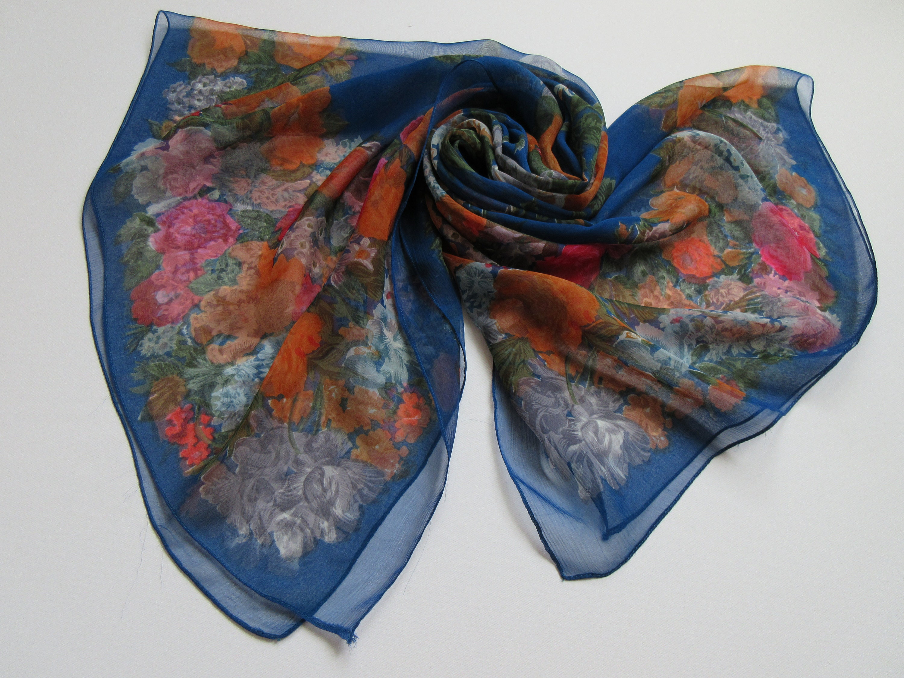 Noa Noa Chiffon Scarf – Floral Design – Extra Large - Etsy