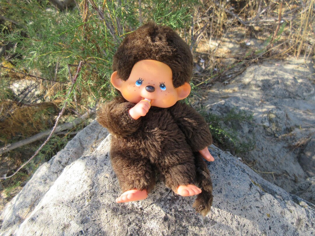 Kiki Le Vrai Turquoise Vert/Bleu – Monchhichi Vintage Sekiguchi Made In France
