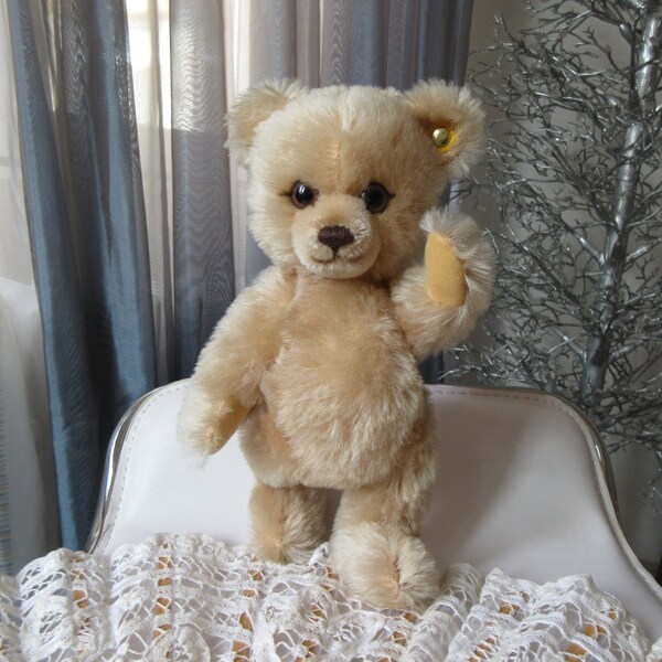 Lievre (lapin) Steiff Ancien Avec Bouton - 1940/50 - Longueur 22 Cm - Collection