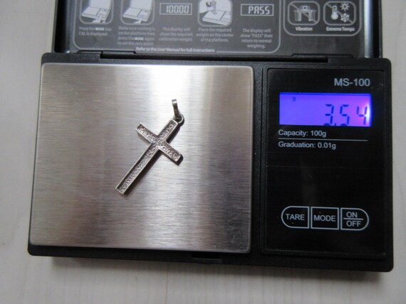 Hand-Made Textured Solid Sterling Silver Large Cr… - image 3