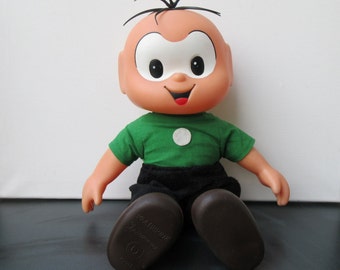 Collectible 36cm Original Brazilian Vinyl Doll Turna da Monica Cebola Brazil TV Show Character, Signed