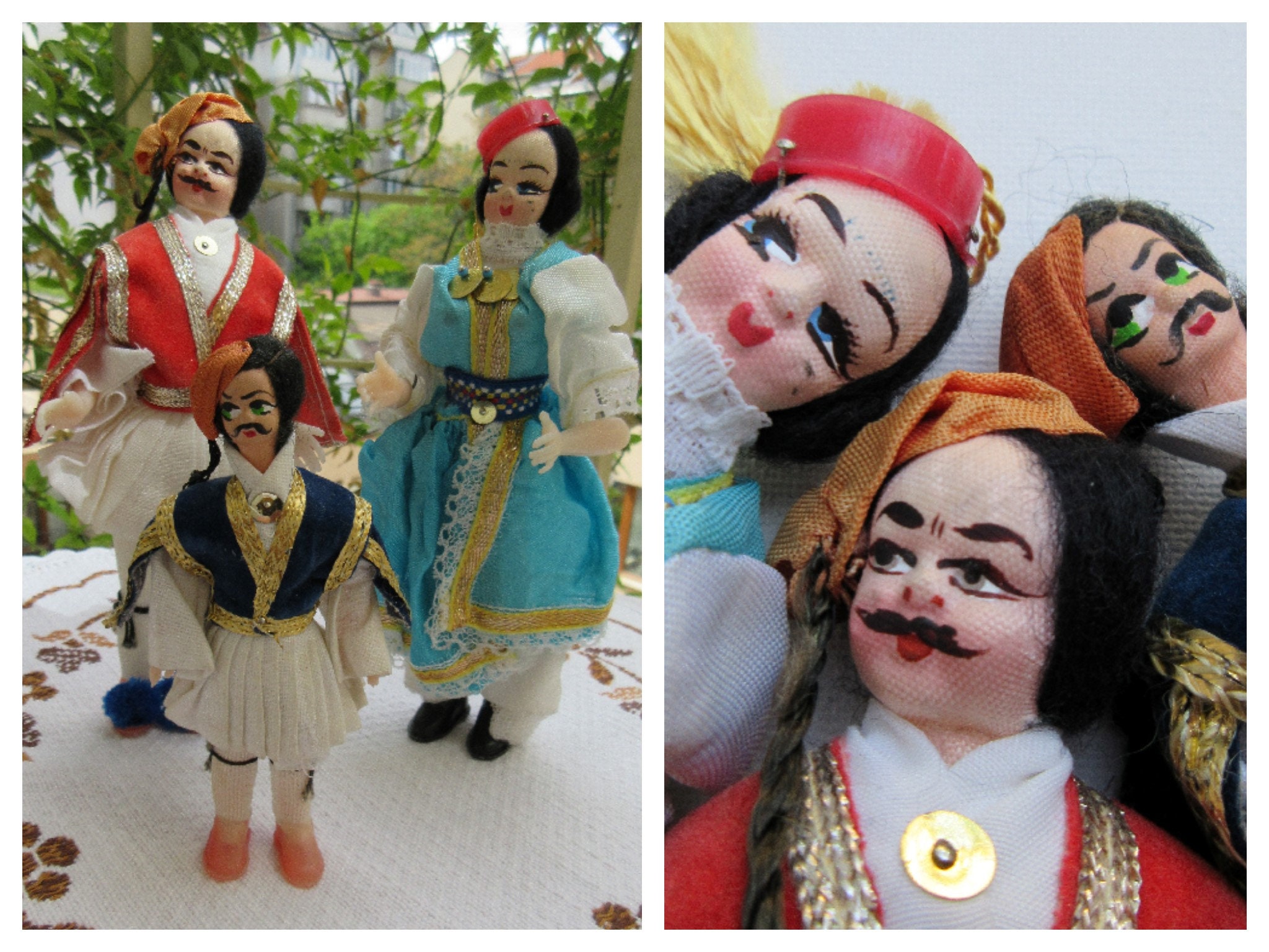 Poupée d'art folklorique turque, poupée/ornement souvenir antique/vintage  en costume traditionnel de Turquie, détails faits main et cousus à la main  -  France