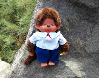 ヴィンテージ 1974年 モンチッチ 人形：泣き顔、おしゃぶり、日本製