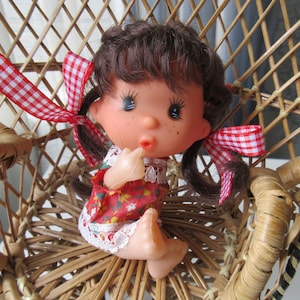 WOOZIE Doll Vintage 60&#39;s Hong Kong Lovely Rubber Head Freckles Face Open Mouth Plastic Doll Little Girl Doll Movable Arms Legs Head, 11cm #2