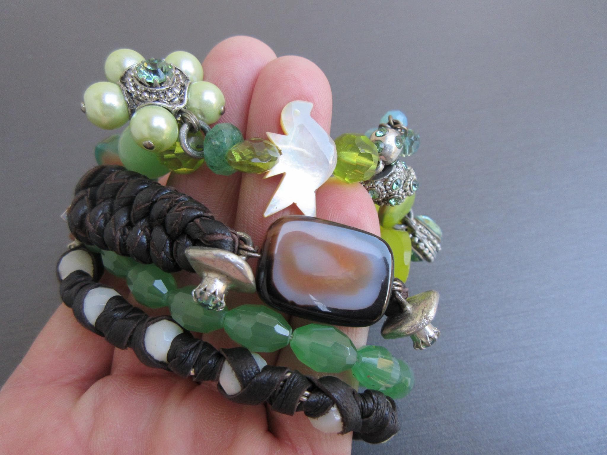 Vintage Rodrigo Otazu Charm Bracelet: Swarovski Crystals, Pearls