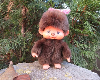 Vintage Sekiguchi Bebichhichi Chica Monchhichi Muñeca Chupando Dedo