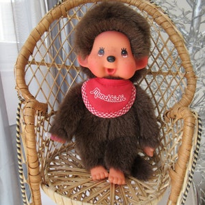 Vintage Sekiguchi Monchhichi Boy Doll: Freckles, Pacifier, 1970s Plush Monkey