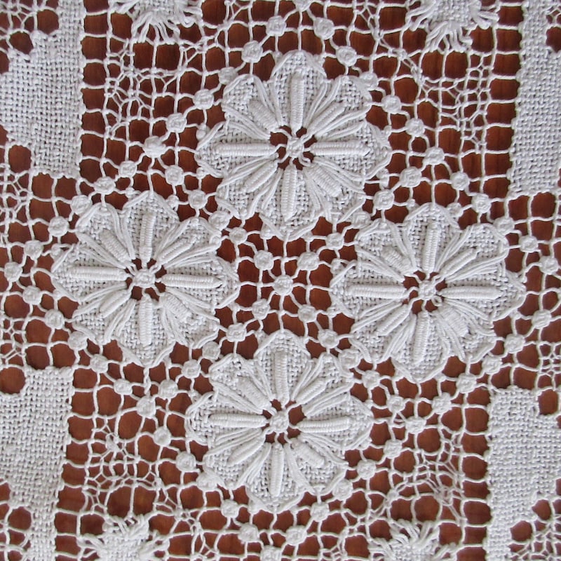 Filet Lace Linens Etsy
