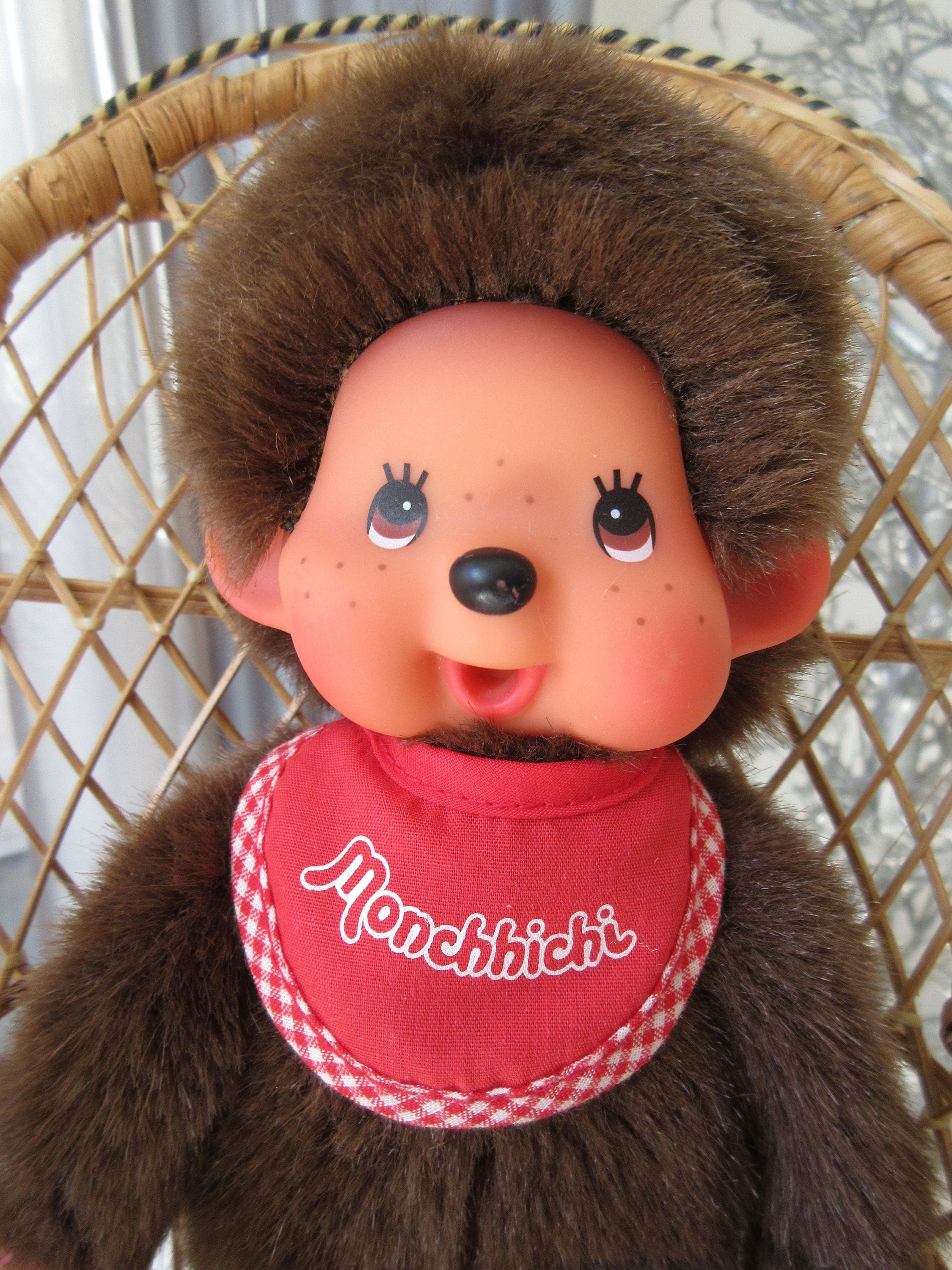 Vintage Sekiguchi Monchhichi Boy Doll Sucking Pacifier, 19cm Tall