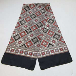 Bufanda de seda clásica retro vintage para hombre, bufanda de seda suave y larga, negra, roja y beige, de Esprit
