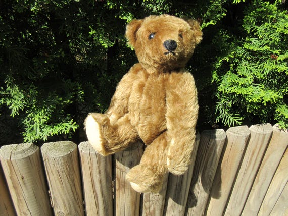 Vintage Steiff Teddy Bear, Classic 1909 Style Honey Brown Mohair, 33cm Jointed German Collectible