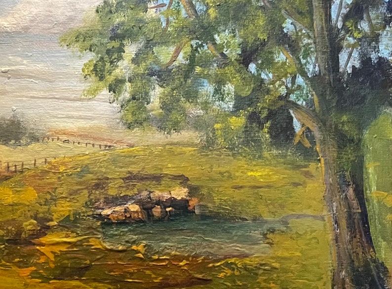 Landscape Painting Country Wall Art Village Scene Rural Art Etsy