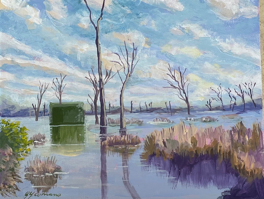 Wetlands Painting Original Wall Art Impressionist Painting Landscape ...