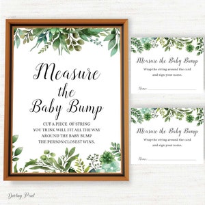 Meet Mommy's Belly Game, Hoe groot is Mommy's Belly, Eucalyptus Baby Shower, Greenery Baby Shower, afdrukbare babyshower decor, afdrukbaar