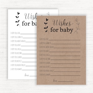 Tarjetas de deseos de bebé, Deseo de tarjeta de bebé, tarjetas de deseos de oración de bebé, Querida tarjeta de bebé, Juego de baby shower, Bien deseos para el nuevo bebé, descarga instantánea