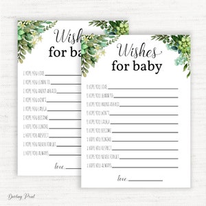 Tarjetas de deseos de bebé, Tarjeta de deseo de bebé, tarjeta de deseo de oración de bebé, Tarjeta de bebé querida, Baby Shower de Greenery, Buenos deseos para nuevo bebé, Descarga instantánea
