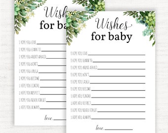 Baby Wunschkarten, Wunschkarte Baby, Babygebetskarte, Liebe Babykarte, Grün, Baby Shower, Gute Wünsche für neues Baby, sofortiger Download