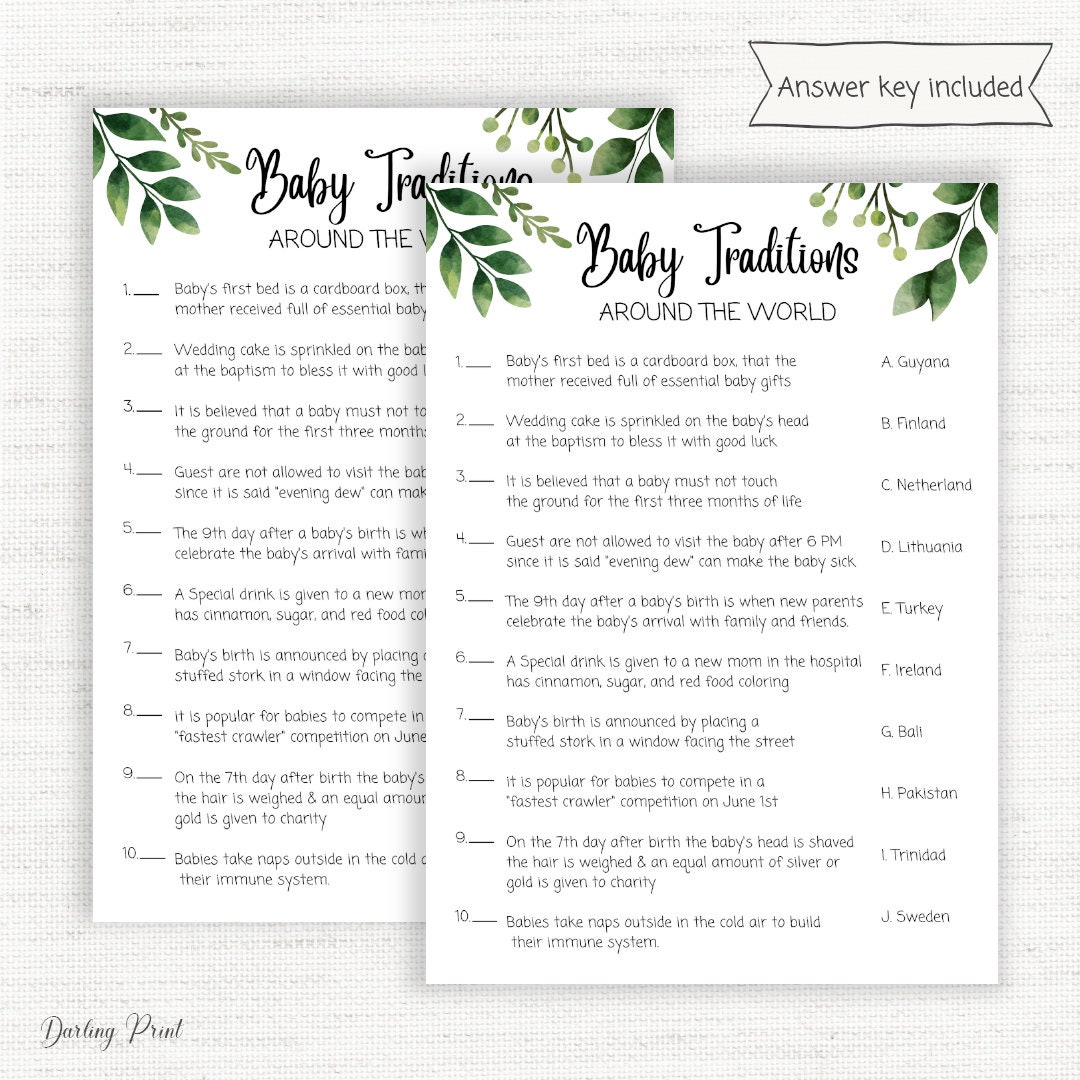 Buy Baby Traditions Around the World Game Baby Shower Games Online in India  - Etsy